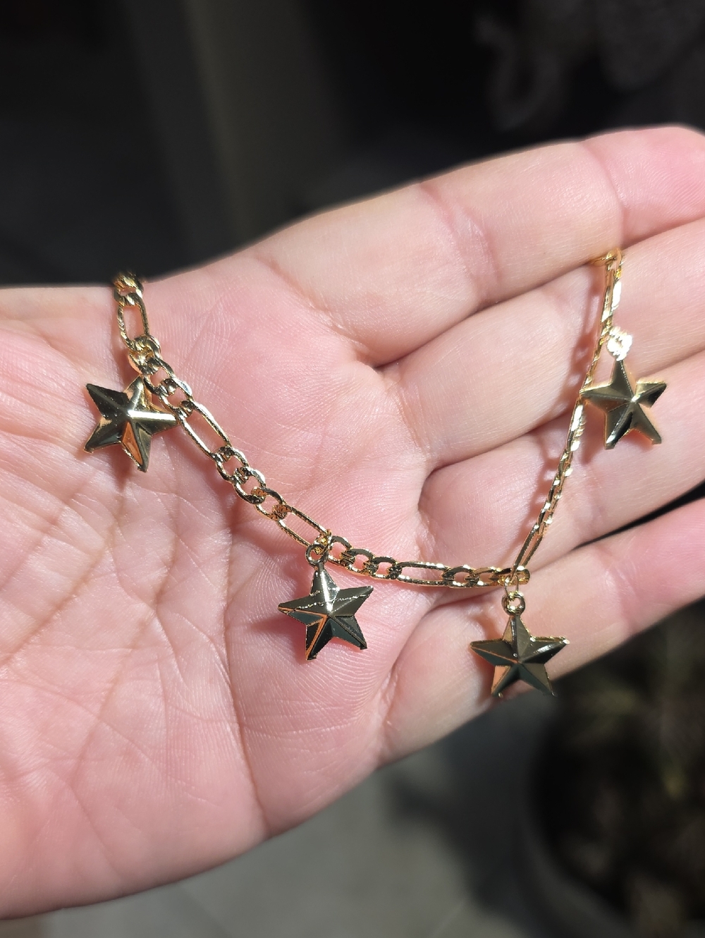 14k Gold Plated Star Charm Ankle Bracelet - Women Jewelry